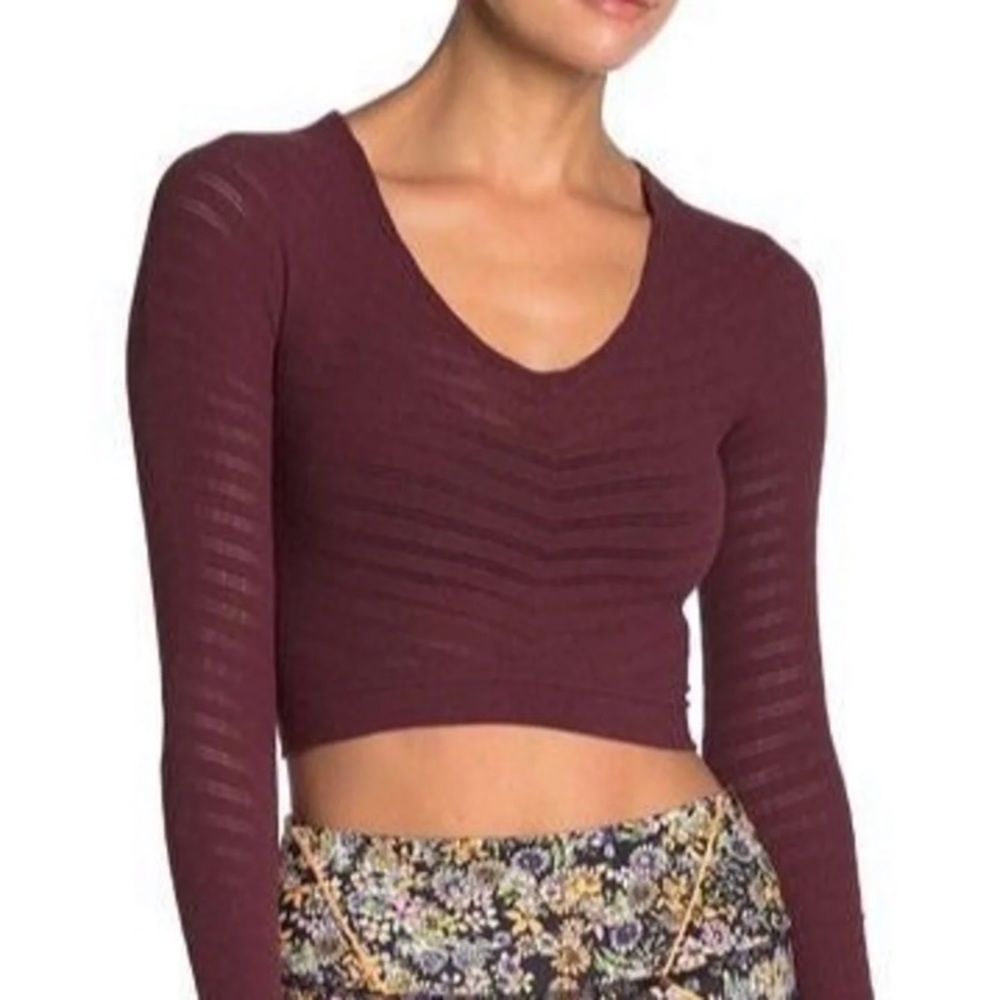 Free People Movement XS Gone Adrift Long Sleeve Red